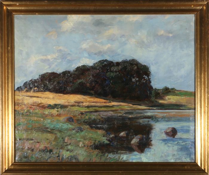 Aage Lund (1892-1972) - Framed 1926 Oil, Danish Landscape
