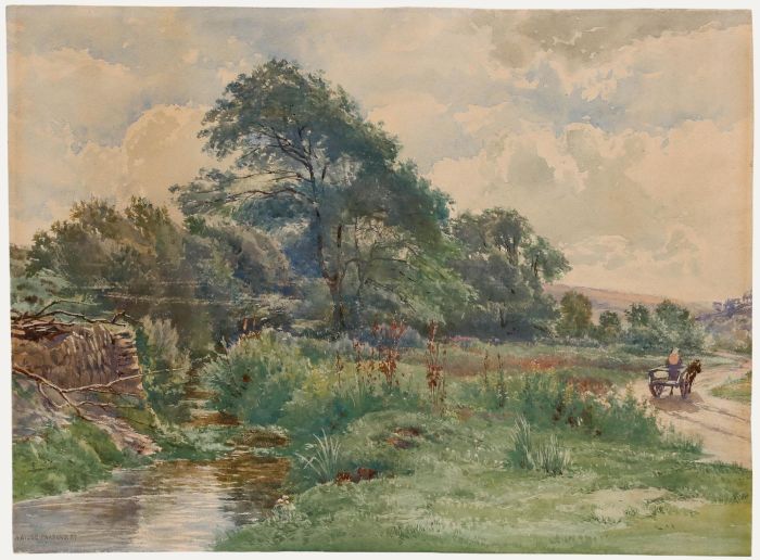 Arthur Wilde Parsons - 1887 Watercolour, Journey by the River