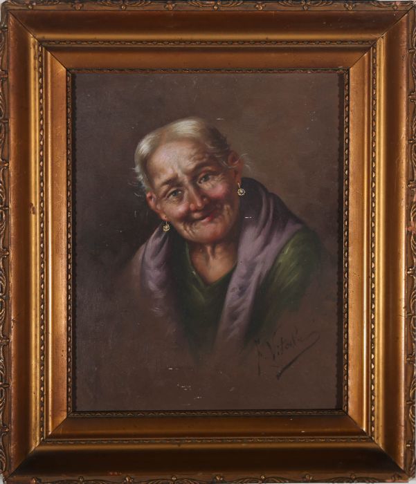 Ferruccio Vitale - Early 20th Century Oil, Smiling Woman