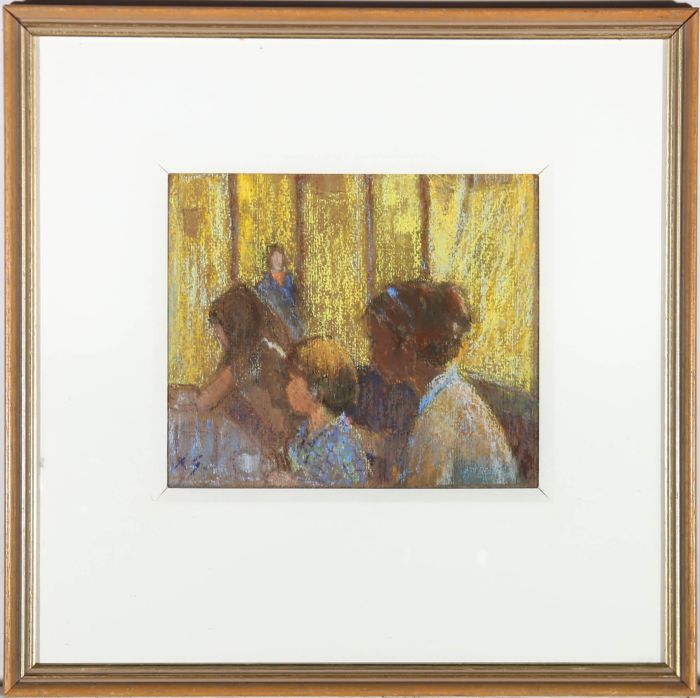 Rita Greig (1918-2011) - Framed 20th Century Pastel, Figures in a Marquee