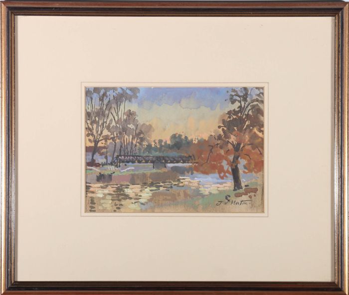 J. V. Horton - Framed Mid 20th Century Watercolour, River Haze