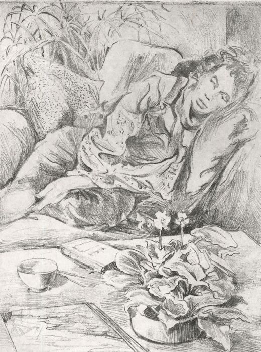 20th Century Etching - Afternoon Nap II