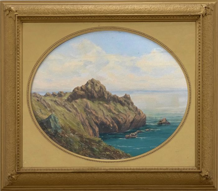 Framed Early 20th Century Oil - Rocky Cove