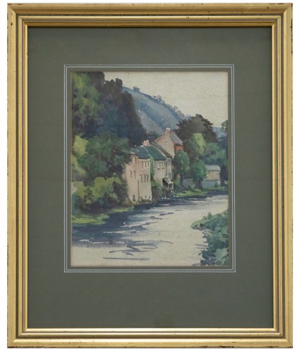 Framed 1936 Watercolour - Llanfair Caereinion