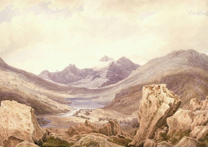 Attrib. George Fennel Robson (1788-1833 - Watercolour, View of the Highlands