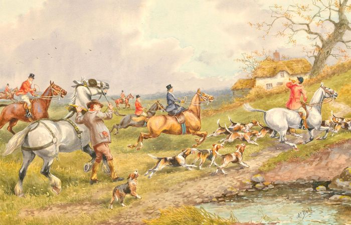 Wilfred Knox (1884-1966)  - Early 20th Century Watercolour, Hounds & the Hunt