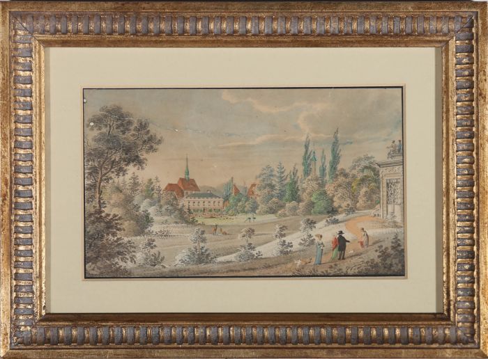  Müller  - 1824 Watercolour, Gardens of the Villa