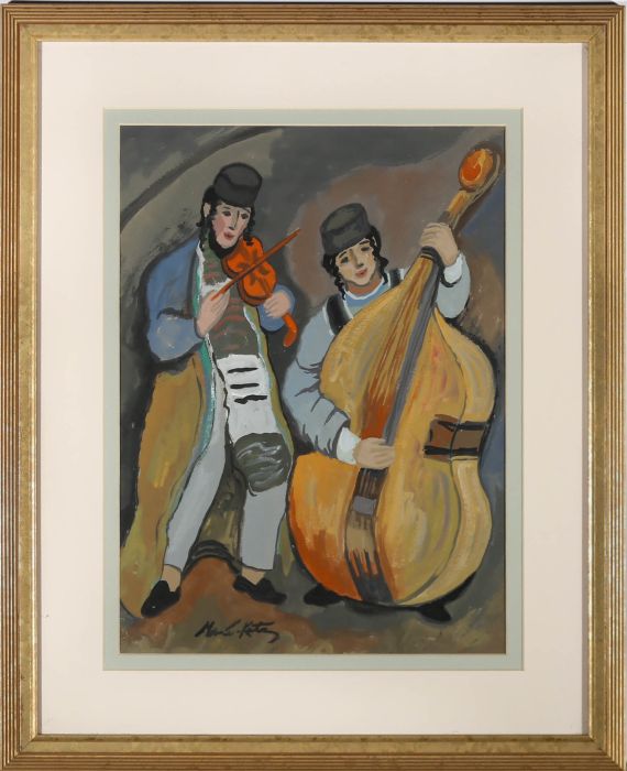 Manner of Emmanuel Mane-Katz (1894–1962) - Gouache, Violin and the Double Bass