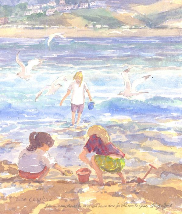 June Crawshaw - 20th Century Watercolour, there's More Water on the Way!
