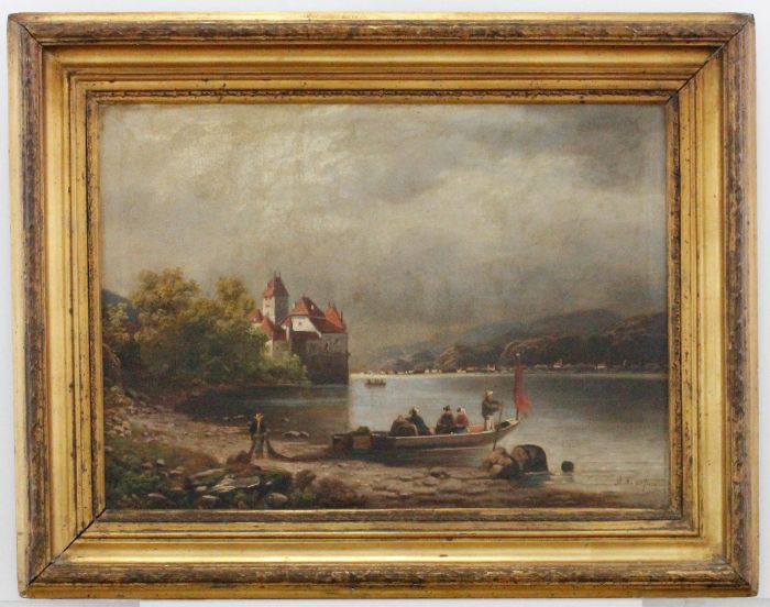 Arnold Forstmann (1842- c.1914)- 19th Century Oil, Castle Chillon On Lake Geneva