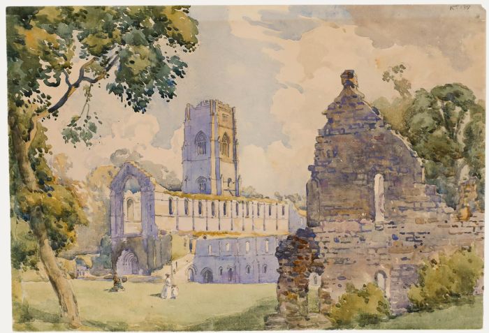 Bernard Cecil Gotch - Mid 20th Century Watercolour, Fountains Abbey