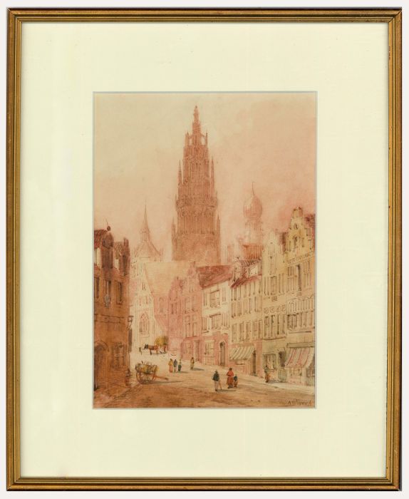 Edward Nevil - Framed Late 19th Century Watercolour, Antwerp