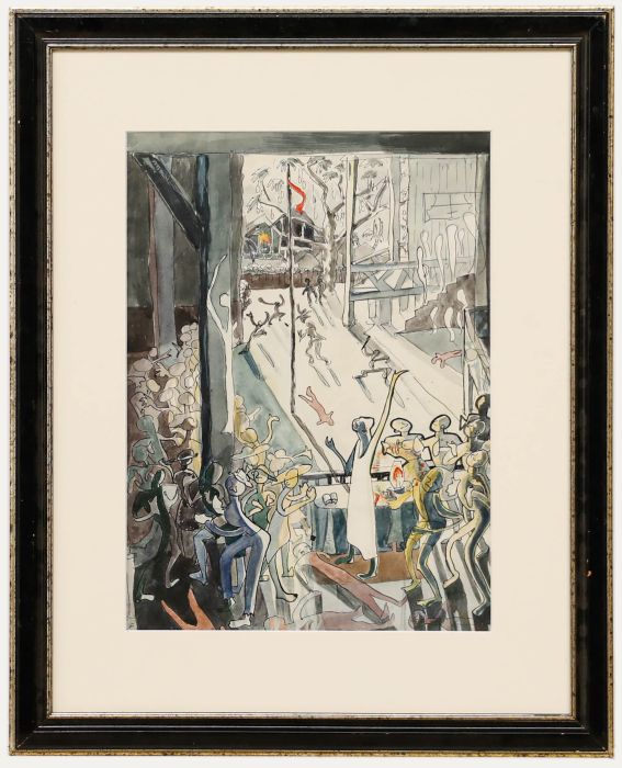 May Broadhurst Poynton (act.1930-1950) - Watercolour, A Haitian Mambo 