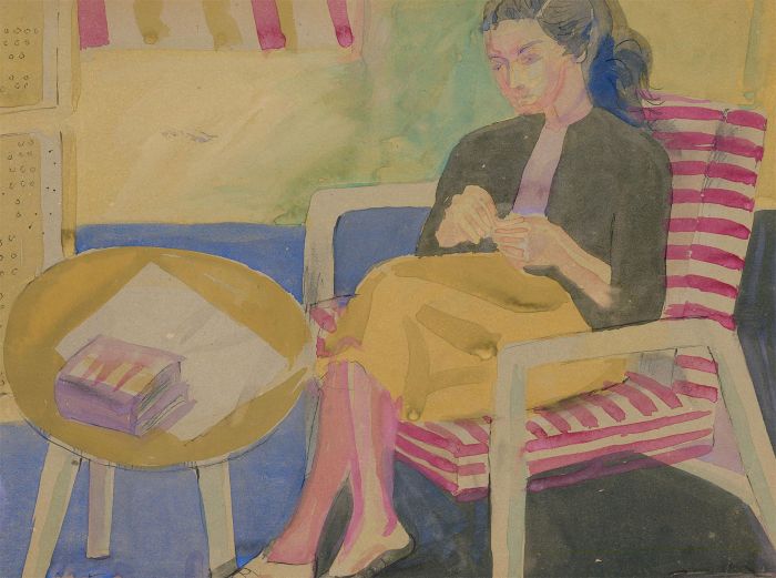 Austin Taylor (1908-1992) - Mid 20th Century Gouache, Woman In Thought