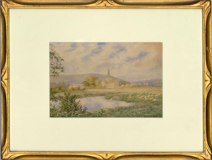 J. W. Oddie (fl.1882-1886 - Framed Late 19th Century Watercolour, Church Fields