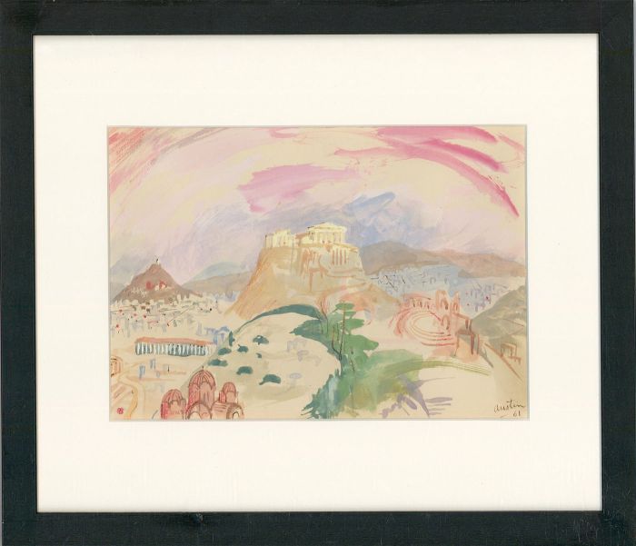 Austin Taylor (1908-1992) - Framed Mid 20th Century Gouache, City of Athens