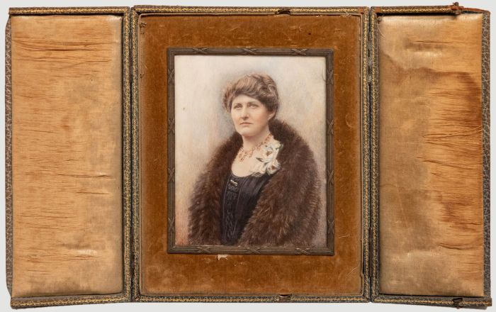 Miniature  Early 20th Century Watercolour - Portrait of Lady Dunbar