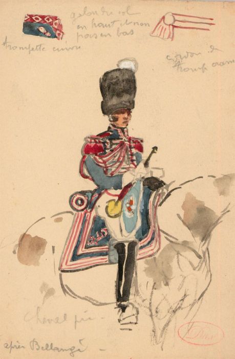 Leon Dux (c.1840-1930) - Set of 4 Watercolours, Napoleonic Regiments