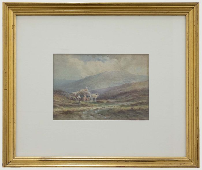Rubens Southey (1881-1933) - Watercolour, Hay Cart in the Mountains