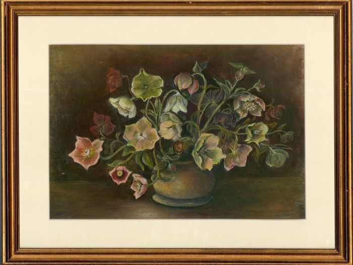 P.W Scarland - 20th Century Pastel, Hellebores