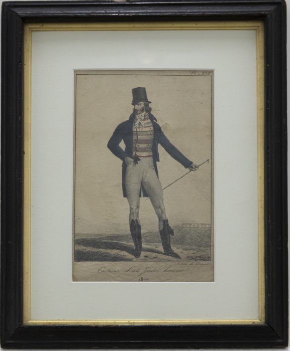 François-Séraphin Delpech - 1812, Lithograph, Costume d'un Jeune Homme
