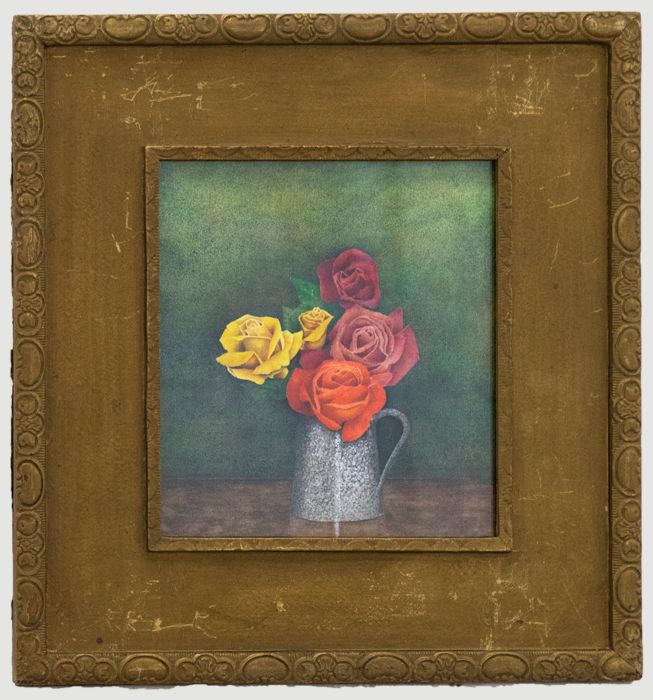 Framed 1949 Watercolour - Posy of Roses