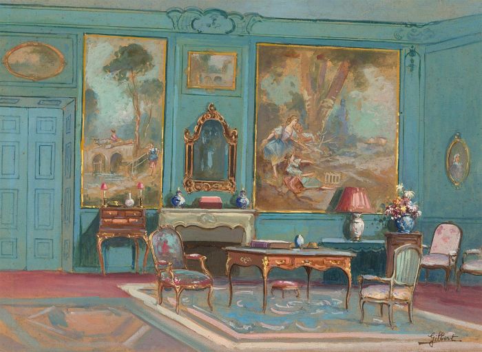 Gilbert - Early 20th Century Watercolour, The French Salon