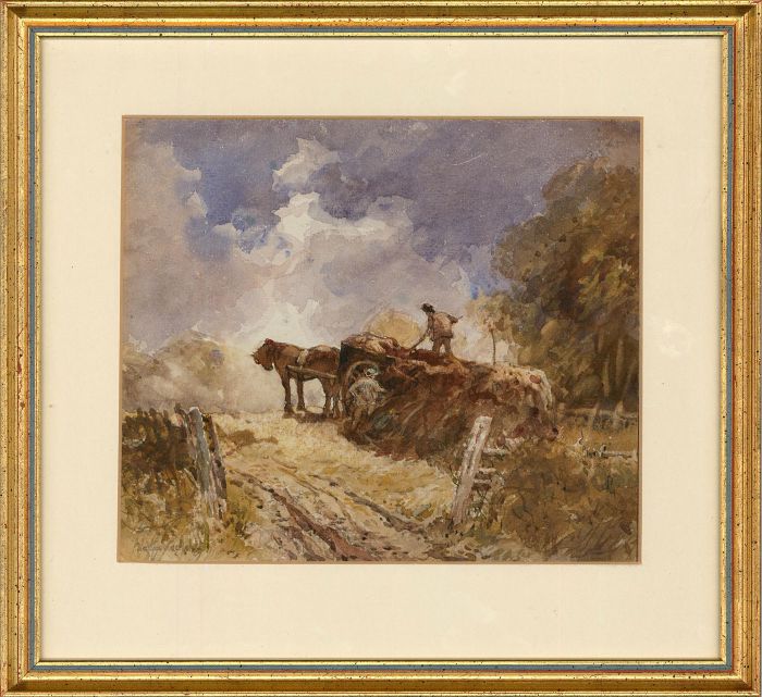 John Keeley RBSA (1849-1930) - Late 19th Century Watercolour, The Hay Wagon