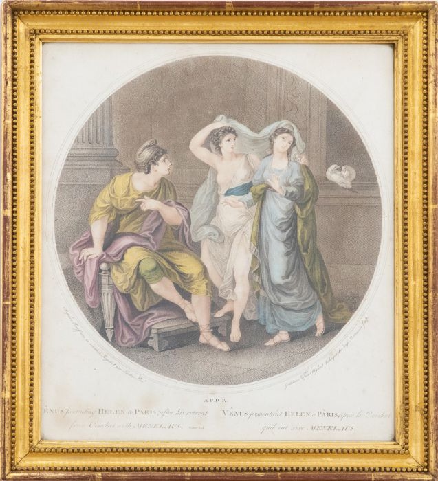 After Angelica Kauffman- 18th Century Engraving, Venus Presenting Helen to Paris