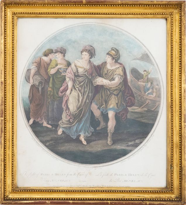 After Angelica Kauffman - 18th Century Engraving, The Flight of Paris & Helen