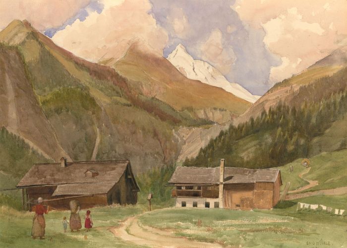 Enid Marjorie Vale (1890-1968) - 1931 Watercolour, An Alpine View