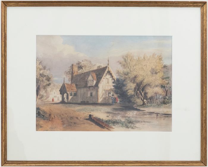 Late 19th Century Watercolour - Stopping by the Cottage