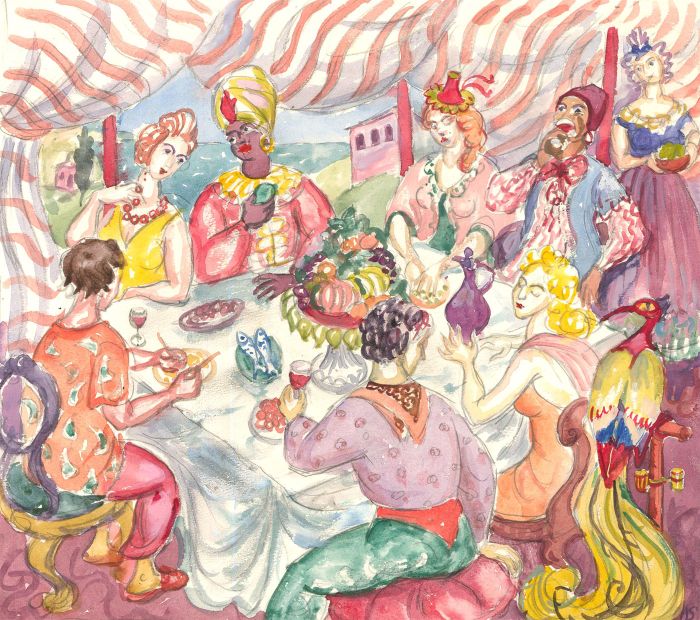 Helen Steinthal (1911-1991) - 20th Century Watercolour, Ladies Who Lunch