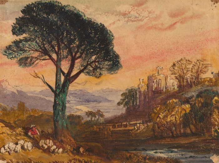 19th Century Watercolour - Classical Landscape