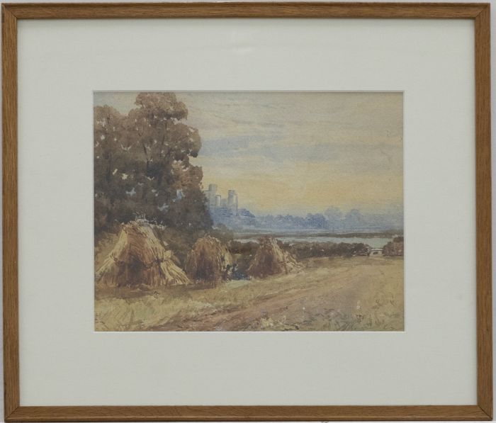 Framed Early 20th Century Watercolour - Sunrise in the Hay Field