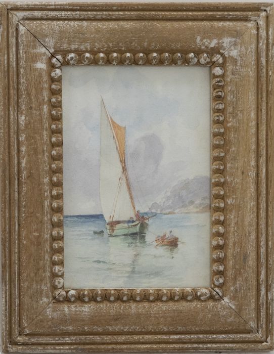Framed 20th Century Watercolour - Sailing with the Family