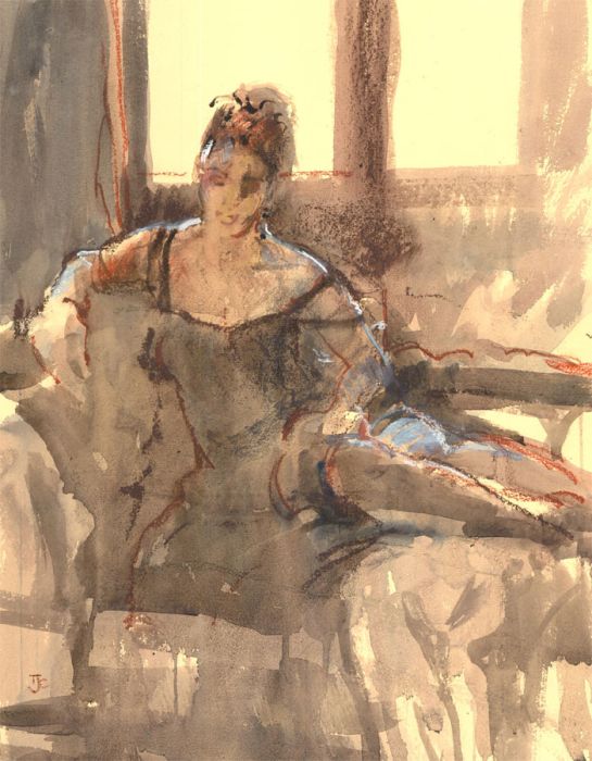 Tom John Coates (1941-2023) - 20th Century Watercolour, Studio Portrait