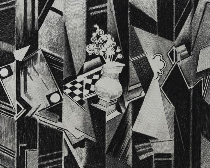 Trevor Frankland (1931-2011) - 20th Century Graphite Drawing, Vase of Flowers