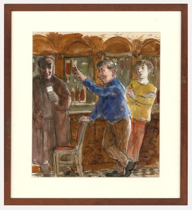 Peter Campbell (1931-1989) - 20th Century Watercolour, Hugh Brogan at the Pub
