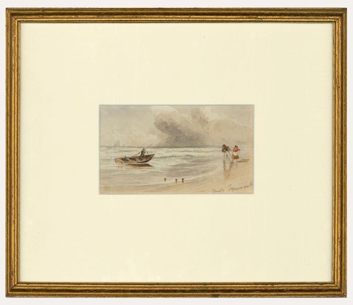 Attrib. T.M Richardson Jnr RWS (1813-1890)- Framed Watercolour, Sands Tynemouth