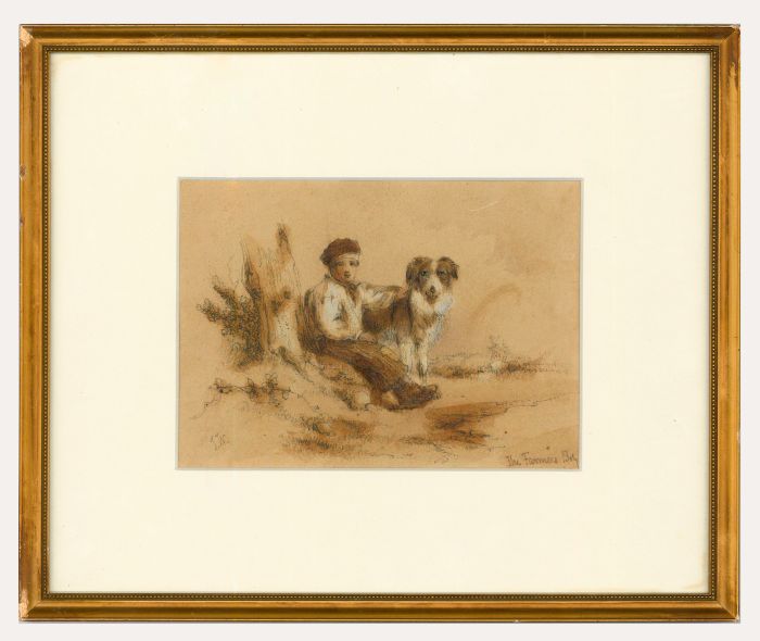 Joseph Watkins (1813-1859) - Framed 19th Century Watercolour, The Farmer's Boy