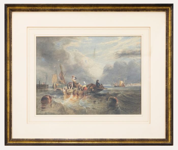 Thomas Sewell Robins after Clarkson Stanfield - A Market Boat on the Scheldt