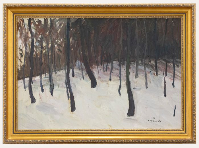 Sigismund Karsai - 20th Century Oil, Winter in Isaszeg, Hungary