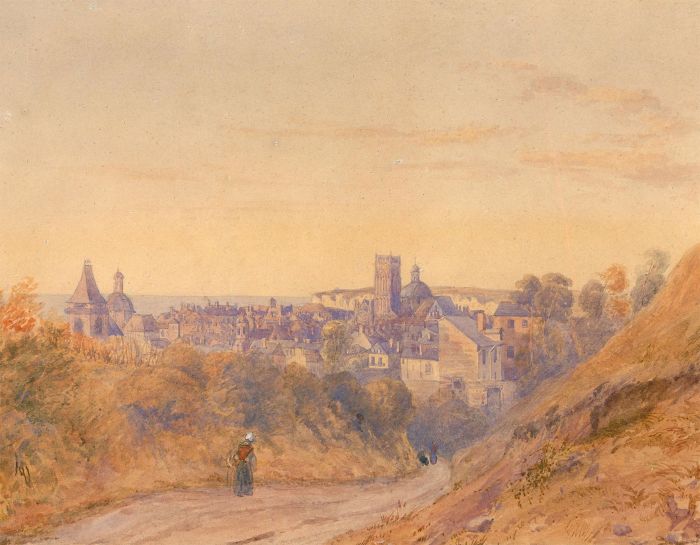 19th Century Watercolour - The Road to Town