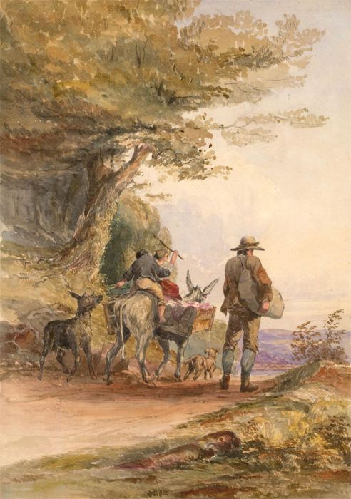 English School  19th Century Watercolour - The Trail