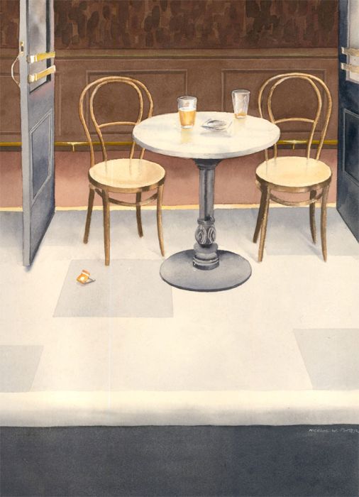 Michael W. Potter - Contemporary Watercolour, The Cafe Date