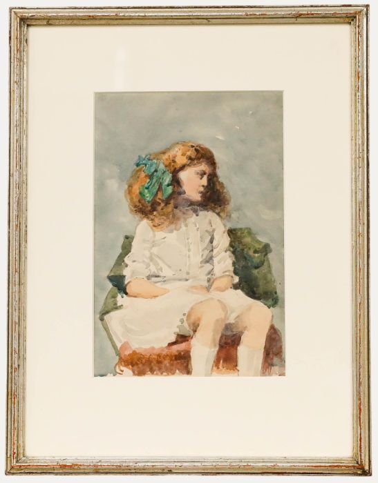 Early 20th Century Watercolour - Portrait of a Young Girl