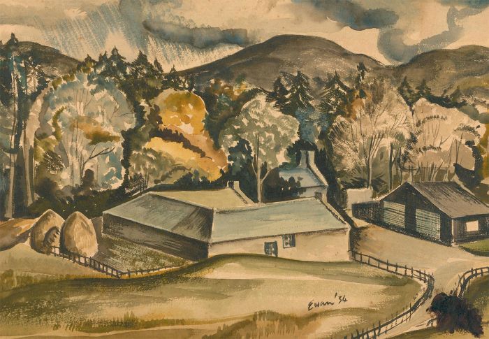 Ewan - Mid 20th Century Watercolour, The livery Yard