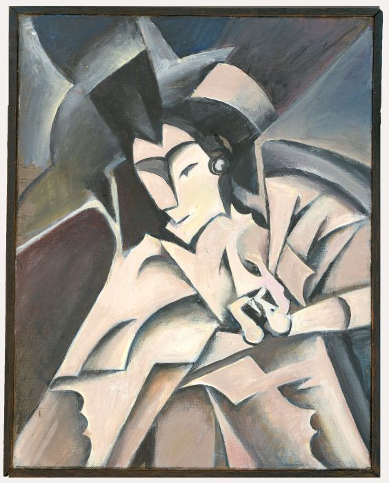 Cubist 20th Century Oil - Portrait in Grey