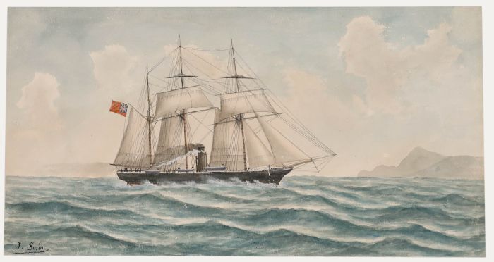 J. Susini - Late 19th Century Watercolour, The Steam Ship